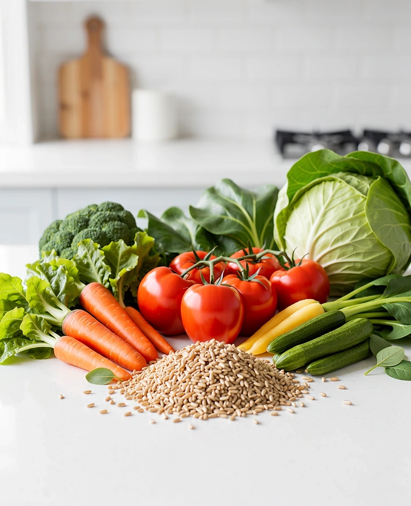 Fresh ingredients representing nutrition standards